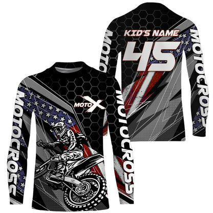Custom Motocross Jersey American Kid&Adult UPF30+ Dirt Bike Racing Off-road Motorcycle Shirt| XM105