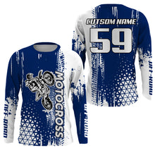 Load image into Gallery viewer, Blue Motocross Racing Jersey UPF30+ Youth Dirt Bike Shirt Motorcycle Jersey Kid Men Off-road XM201