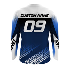 Load image into Gallery viewer, Custom Motocross Jersey UPF30+ Dirt Bike MX Racing Blue Men Women Kid Off-Road Motorcycle Shirt XM115