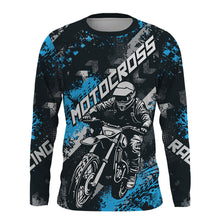 Load image into Gallery viewer, Blue Motocross Racing Jersey Men Kid Women Upf30+ Dirt Bike Shirt MX Off-Road Jersey XM247