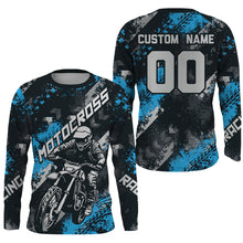 Load image into Gallery viewer, Blue Motocross Racing Jersey Men Kid Women Upf30+ Dirt Bike Shirt MX Off-Road Jersey XM247