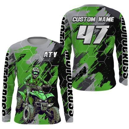 ATV Motocross Racing Jersey Green UPF30+ ATV Quad Bike Jersey Youth Men Women Kid MX43