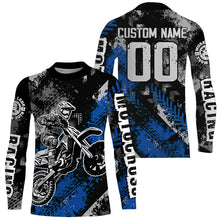 Load image into Gallery viewer, Motocross Racing Jersey Blue Upf30+ Dirt Bike Shirt Men Women Kid Off-road Riding Jersey XM250