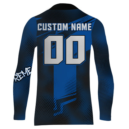 ATV Motocross Jersey Blue Upf30+ Quad Bike ATV Racing Jersey Men Women Kid ATV Shirt MX44
