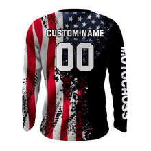 Load image into Gallery viewer, American Flag Motocross Jersey UPF30+ Kid Men Women Dirt Bike Shirt Extreme Motorcycle Jersey Patriotic XM23
