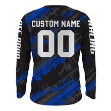 Load image into Gallery viewer, Kid Men Motocross Jersey Personalized Upf30+ Blue Dirt Bike Shirt MX Racing Jersey XM231