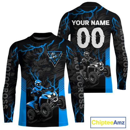 Custom Blue Lion ATV Motocross Jersey Racing Shirts Off-Road Jersey Kid Men Women UPF30+ DNT24