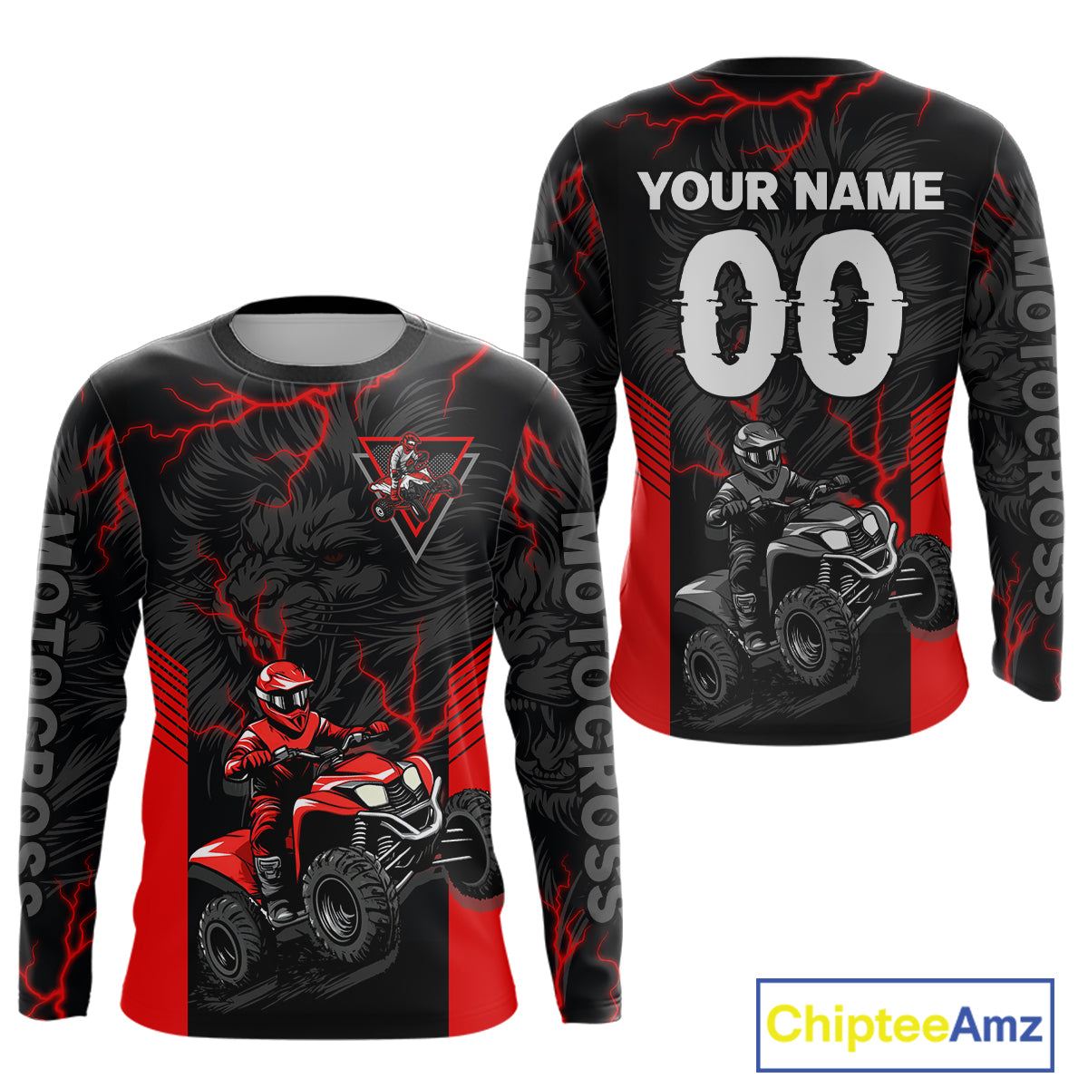 Custom Red Lion ATV Motocross Jersey Racing Shirts Off-Road Jersey Kid Men Women UPF30+ DNT24