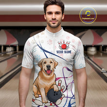 Load image into Gallery viewer, Custom Funny Dog Paw Bowling Men Polo &amp; 1/4 Zip Shirts Bowling Team Jerseys HNT95