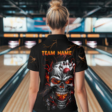 Load image into Gallery viewer, Thunder Bowling Jerseys Women Polo &amp; 1/4 Zip Shirt Skull Bowling Shirt for Women HNT01