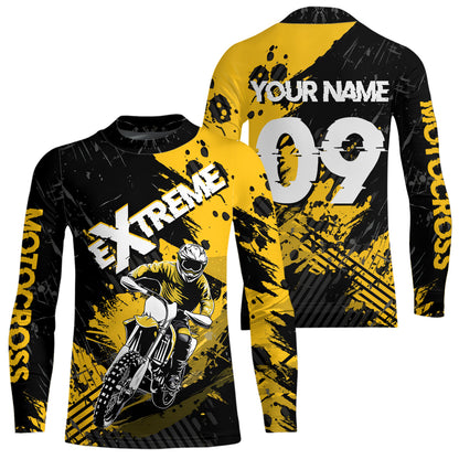 Yellow Motocross Jersey Extreme Racing Jersey Kid Adult UPF30+ Custom Youth Motorcycle Shirt DNT85