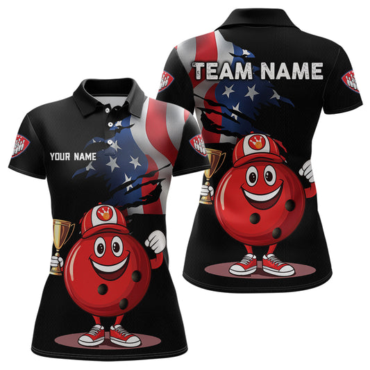 Custom Funny Bowling Jersey for Women Bowling Team Shirts Bowling Uniform Polo & 1/4 Zip HNT159