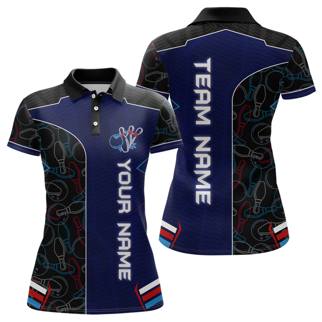 Bowling Jersey for Women Personalized Bowling Gifts for Women Bowling Team Shirts with Name Polo & 1/4 Zip HNT29