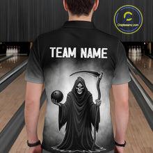 Load image into Gallery viewer, Custom Black Skeleton Bowling Jersey for Men Bowling Uniform Polo &amp; 1/4 Zip Bowling Team Shirts HNT110