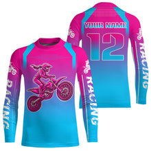 Load image into Gallery viewer, Girl Racing Jersey UPF30+ Youth MX Racing Dirt Bike Off-Road Shirt Biker Girl Women DNT67