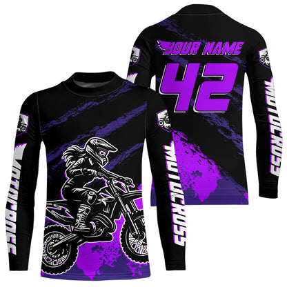 Women Motocross Shirts Kid Adult Purple Motocross MX Off-Road Motocycle Shirt UPF30+ DNT65