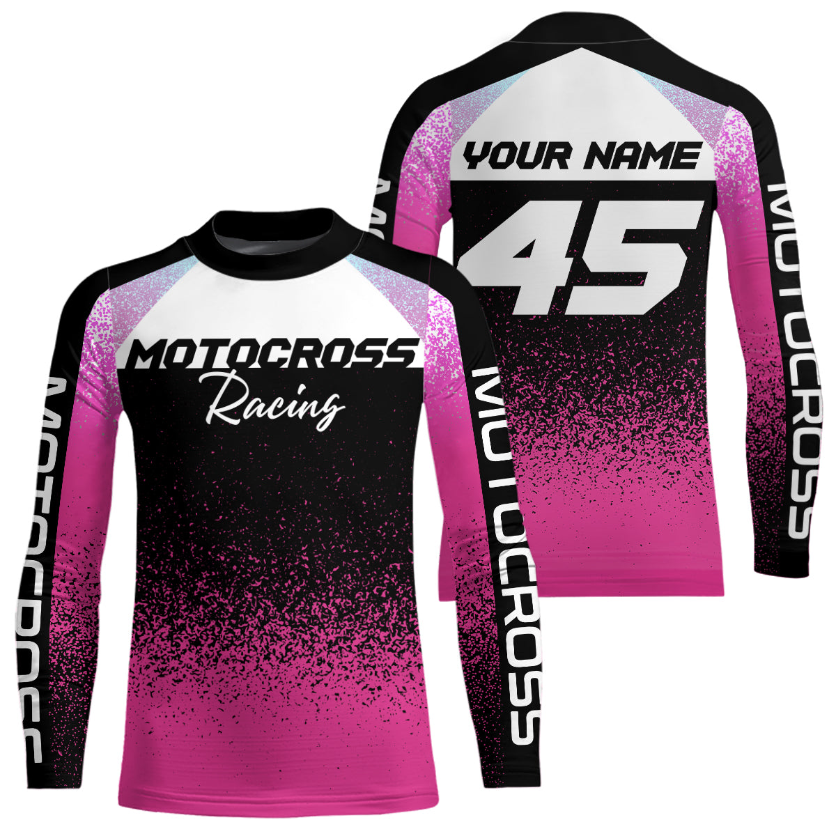 Custom Pink Motocross Shirts Kid Adult Motocross MX Off-Road Motocycle Shirt UPF30+ DNT63