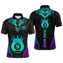 Load image into Gallery viewer, Custom Black 9 Ball Crown Neon Billiard Shirts for Men Billiard Team Shirts Billiard League NNT74
