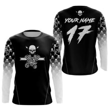 Load image into Gallery viewer, Custom Black Skull Motocross Shirts for Kid Adults Youth Motocross Jersey UPF30+Dirt Bike DNT70