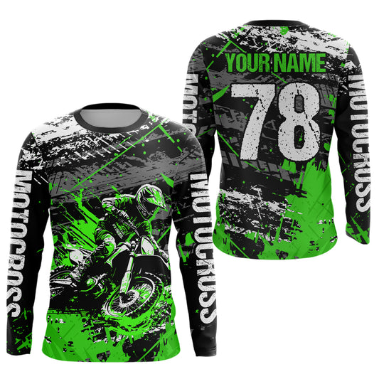 Green Youth Motorcycle Shirt Motocross Jersey Custom Dirt Bike Jersey Kid Men Women DNT54