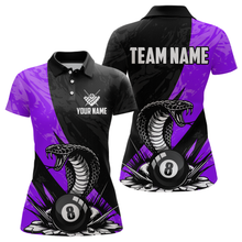Load image into Gallery viewer, Custom Purple Cobra Snake 8 Ball Pool Billiard Shirts for Women Team Polo &amp; 1/4 Zip Shirts NNT57