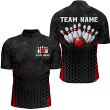 Load image into Gallery viewer, Bowling Shirt for Men 3D Custom Name Bowling Jersey Shirts Team Bowling League Polo &amp; Quarter-Zip HNT15