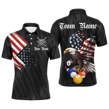 Load image into Gallery viewer, Billiard Shirt American Flag Eagle Billiard Jersey for Men Polo &amp; 1/4 Zip Shirt Team NNT01