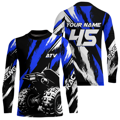 Custom Blue ATV Motocross Jersey Racing Shirts UPF30+ Off-Road Jersey Kid Men Women DNT11
