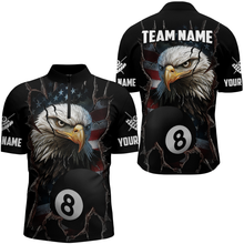 Load image into Gallery viewer, Eagle Billiard Shirt American Flag Billiard Jersey for Men Polo &amp; 1/4 Zip Shirt Team NNT02