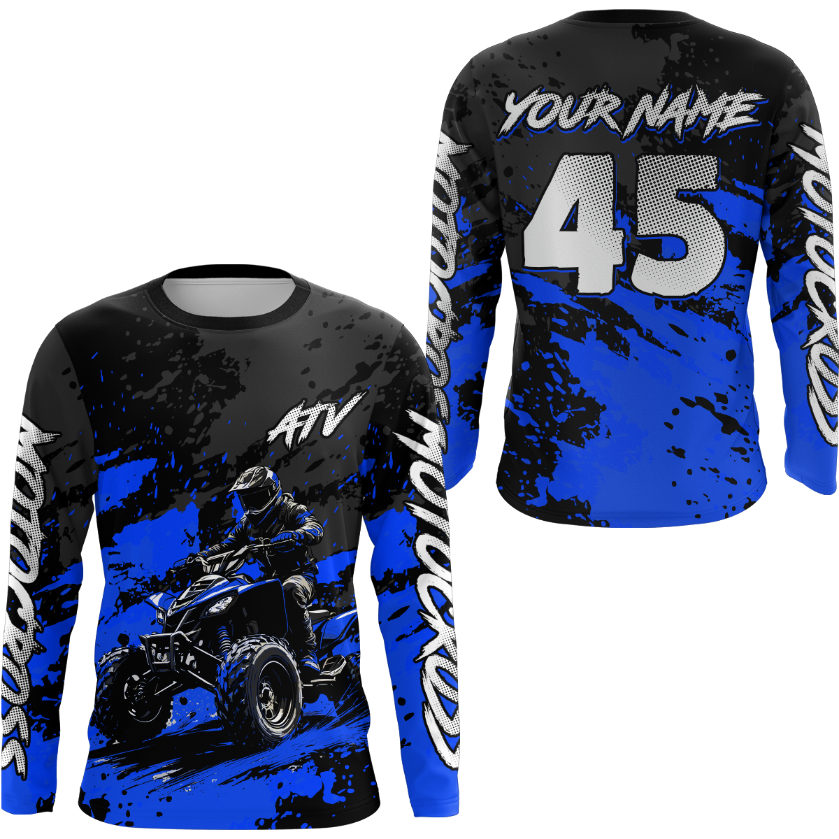 Custom Blue ATV Motocross Jersey Racing Shirts Off-Road Jersey Kid Men Women UPF30+ DNT23