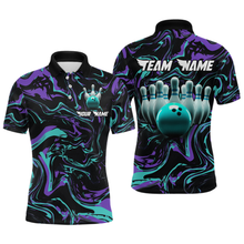 Load image into Gallery viewer, Purple Bowling Custom Men Bowling Shirt Polo &amp; Quarter-Zip Bowling Team Jerseys HNT48