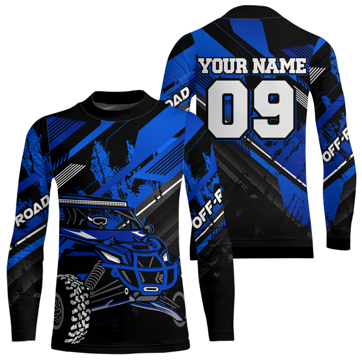 Custom Blue UTV Motocross Racing Shirt Kid Men Women UTV Off-Road Shirts UPF30+ DNT25