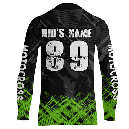 Adult&Kid Green Custom Dirt Bike Jersey Motocross Jersey Upf30+ Motocross Shirt| CTP87
