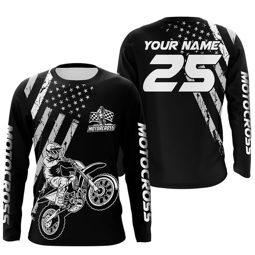 Custom Dirt Bike Jersey Patriotic Motocross Jersey Upf30+ Mens Women Motocross Shirt| CTP12