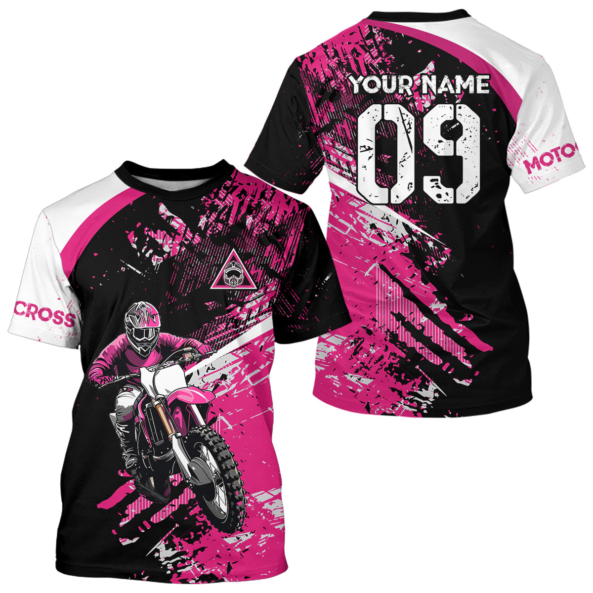 Adult&Kid Custom Motocross Jersey Pink UPF30+ MX Racing Biker Off-road Dirt Bike Racewear| CTP31