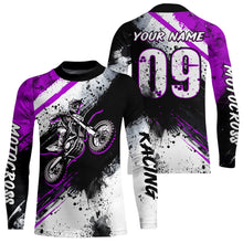 Load image into Gallery viewer, Adult&amp;Kid purple custom dirt bike jersey Motocross jersey upf30+ mens women Motocross Shirt| CTP02