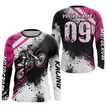 Load image into Gallery viewer, Adult&amp;Kid pink custom dirt bike jersey Motocross jersey upf30+ mens women Motocross Shirt| CTP02