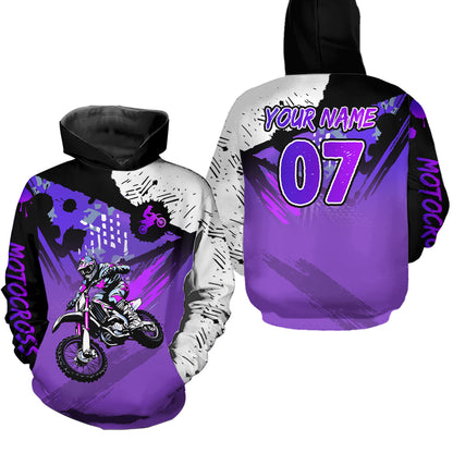 Custom Motocross Jersey Purple Dirt Bike Clothes Upf30+ Mens Women Motorcycle Jersey| CTP14