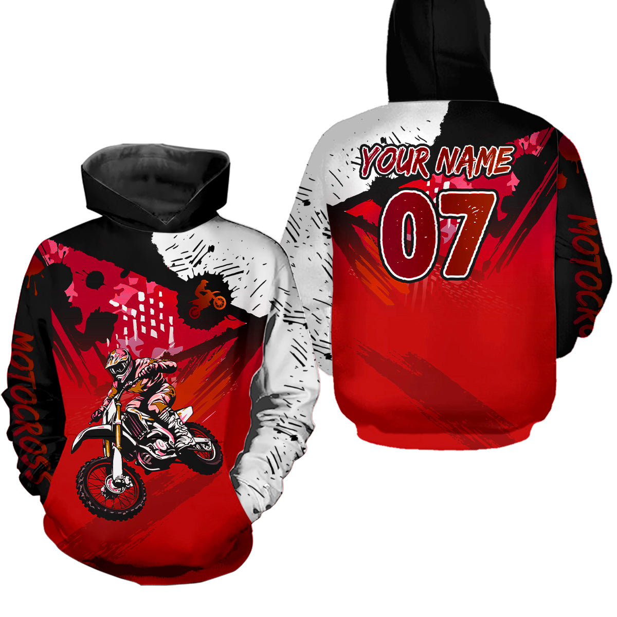 Custom Motocross Jersey Red Dirt Bike Clothes Upf30+ Mens Women Motorcycle Jersey| CTP14