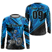 Load image into Gallery viewer, Custom Dirt Bike Jersey Blue Motocross Jersey Upf30+ Mens Women Extreme Racing Shirt| CTP29
