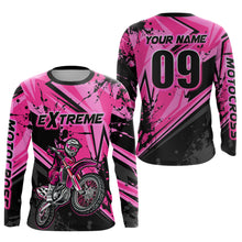 Load image into Gallery viewer, Custom Dirt Bike Jersey Pink Motocross Jersey Upf30+ Mens Women Extreme Racing Shirt| CTP29