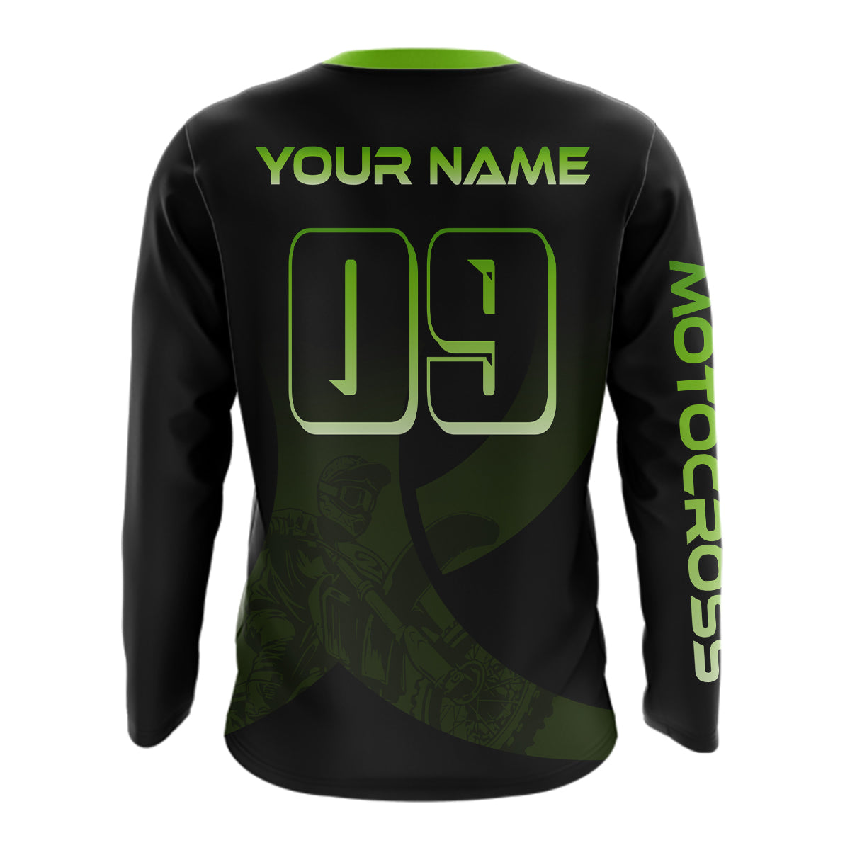 Custom Green Dirt Bike Jersey Motocross Jersey Upf30+ Mens Women Off-Road Shirt| CTP85
