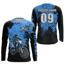 Load image into Gallery viewer, Custom Blue Motocross Jersey for Men Women Upf30+ Dirt Bike Shirt Motorcycle Jersey| CTP11
