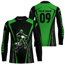 Load image into Gallery viewer, Custom Motocross Jersey Green UPF30+ Dirt Bike Shirt MX Racing Racewear Adult&amp;Kid| CTP50