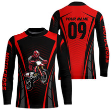 Load image into Gallery viewer, Custom Motocross Jersey Red UPF30+ Dirt Bike Shirt MX Racing Racewear Adult&amp;Kid| CTP50