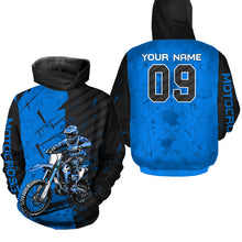Load image into Gallery viewer, Custom Dirt Bike Jersey Blue Motocross Jersey Upf30+ Mens Women Motocross Shirt| CTP19