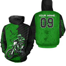 Load image into Gallery viewer, Custom Dirt Bike Jersey Green Motocross Jersey Upf30+ Mens Women Motocross Shirt| CTP19
