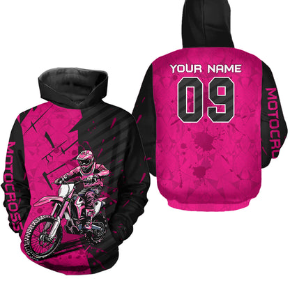Custom Dirt Bike Jersey Pink Motocross Jersey Upf30+ Mens Women Motocross Shirt| CTP19