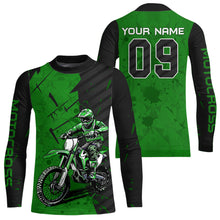 Load image into Gallery viewer, Custom Dirt Bike Jersey Green Motocross Jersey Upf30+ Mens Women Motocross Shirt| CTP19