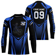 Load image into Gallery viewer, Adult&amp;Kid Custom Motocross Jersey Blue UPF30+ MX Racing Biker Off-road Dirt Bike Racewear| CTP49